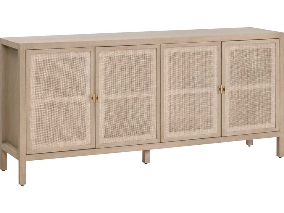 Bella Antique Carina Media Sideboard in Smoke Gray Oak