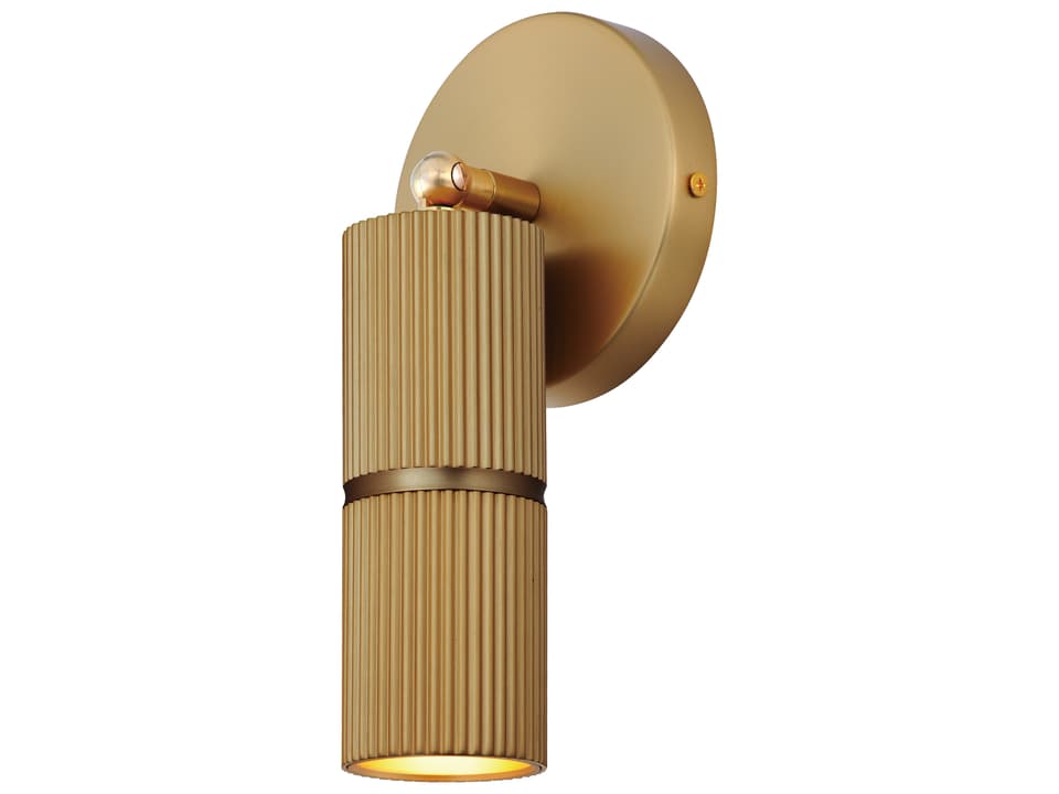 Reeds 1-Light Adjustable Outdoor LED Spot Light in Gold