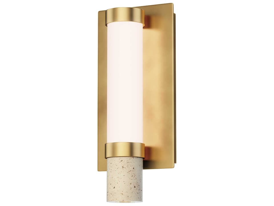 Travertine 2-Light Gold Wall Sconce