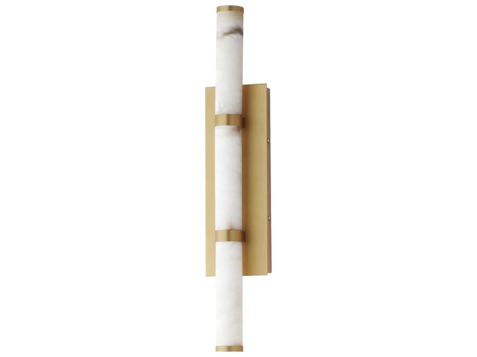 Aragon 3-Light White Alabaster Gold Wall Sconce