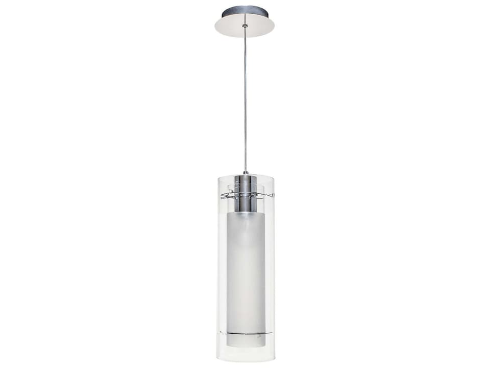 Frost 1-Light Polished Chrome Mini Pendant Light with Clear White Glass