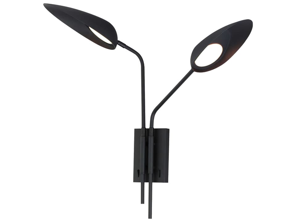 Marsh 2-Light Black Wall Sconce