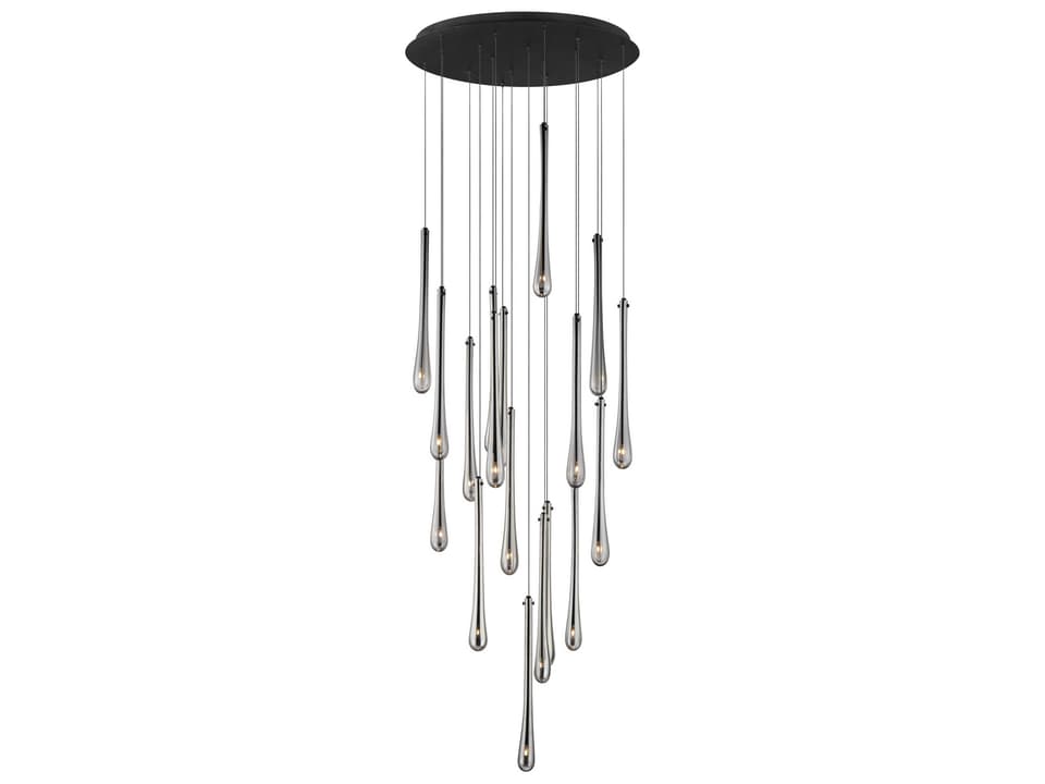 Stillo 18-Light LED Multi-Light Pendant in Black