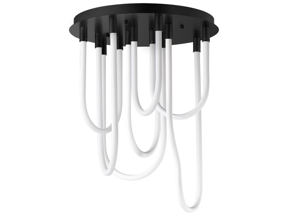 Soleil 7-Light Black Linear Flush Mount