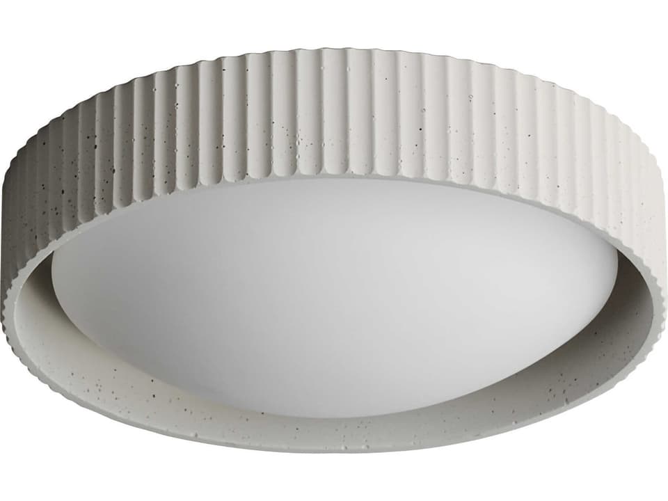 Souffle LED Flush Mount Chaulk White Modern Concrete Fixture