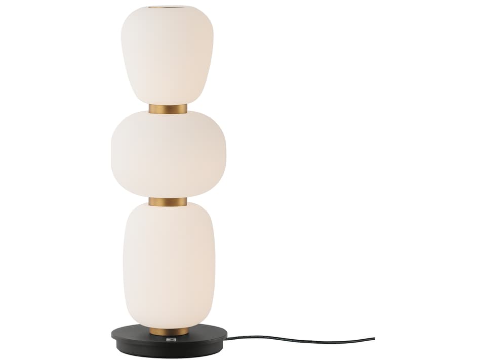 Soji Black Gold Satin White Glass Table Lamp
