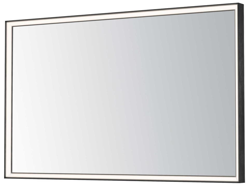 Bevel Brushed Black Rectangular Wall Mirror