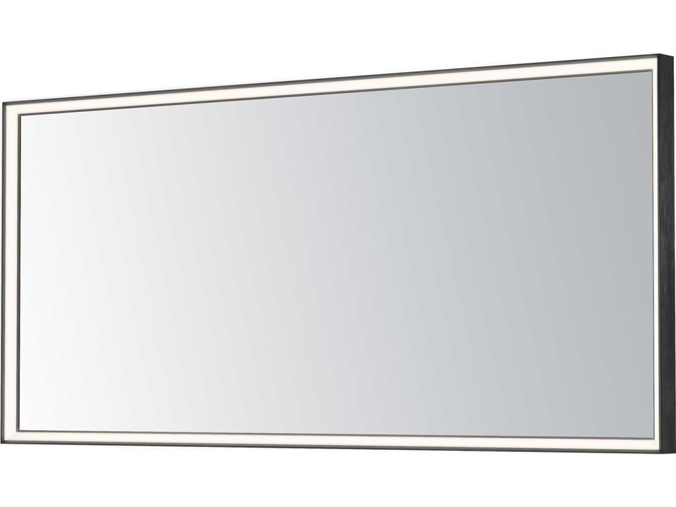 Bevel Brushed Black Rectangular Wall Mirror
