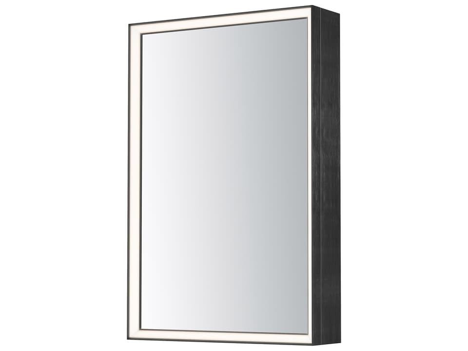 Bevel Brushed Black Rectangular Wall Mirror