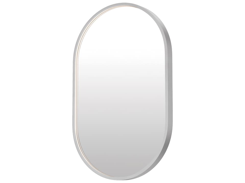 Elisse Satin Nickel Wall Mirror Oval