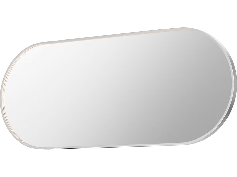 Elisse Satin Nickel Wall Mirror Oval