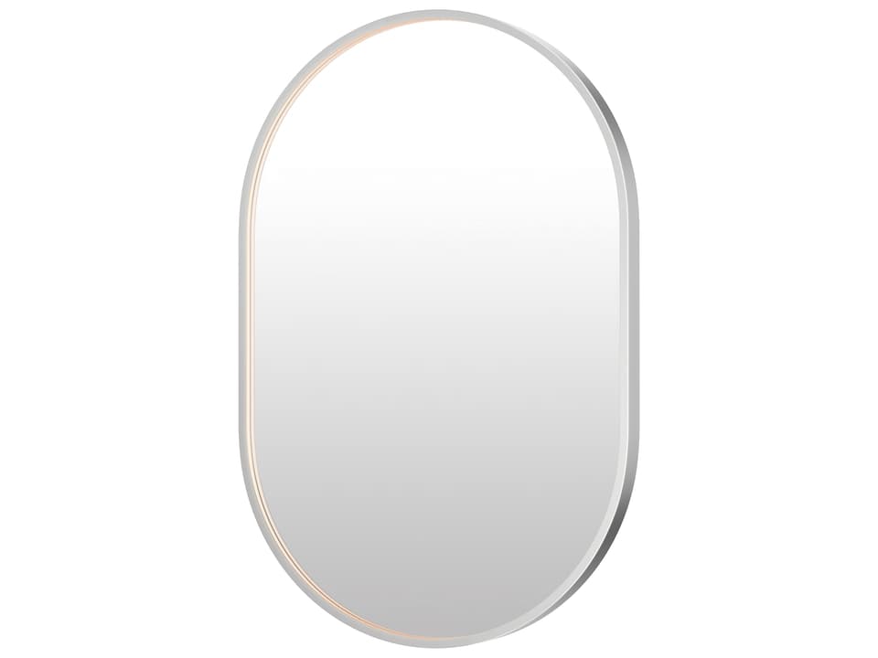 Elisse Satin Nickel Wall Mirror Oval