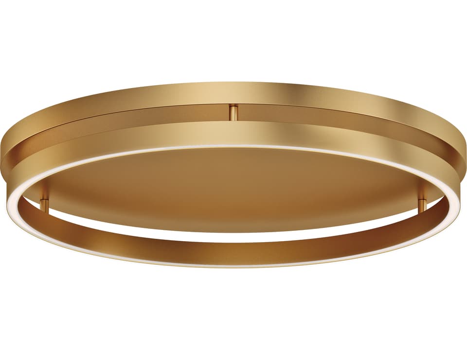 Groove 1-Light Gold Round Flush Mount
