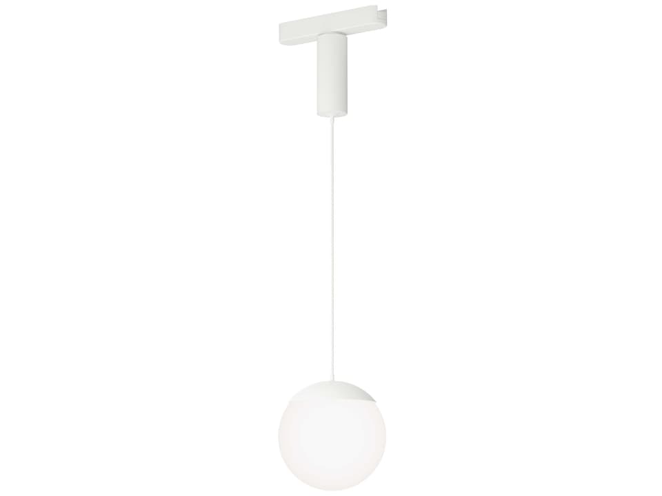 1-Light White Globe Track & Rail Light