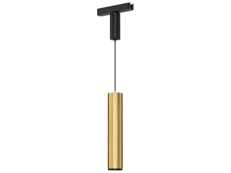 1-Light Natural Aged Brass Cylinder Track & Rail Light