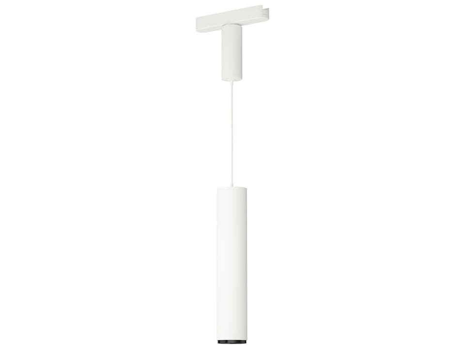 1-Light White Cylinder Track & Rail Light