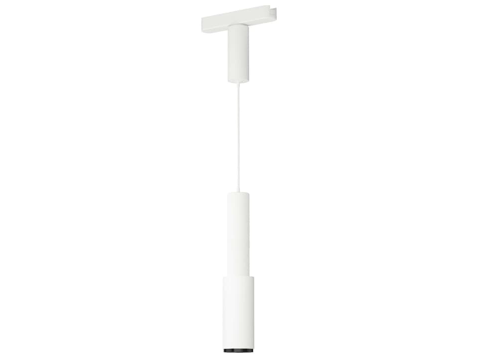 1-Light White Cylinder Track & Rail Light
