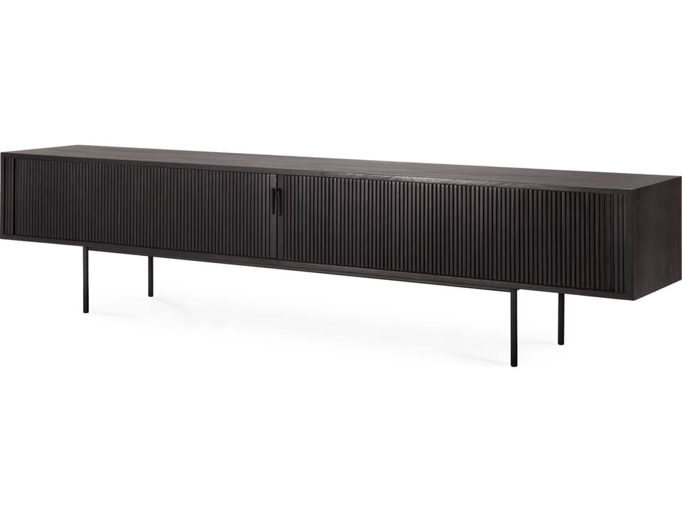 Roller Max Teak Black Tv Cupboard