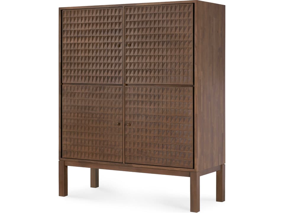 Sono Teak Cupboard with Hand-Carved Details