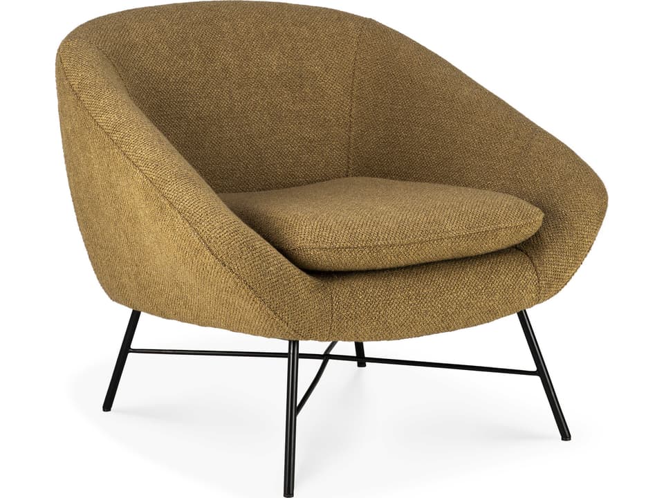 Barrow Lounge Accent Chair in Ginger Fabric