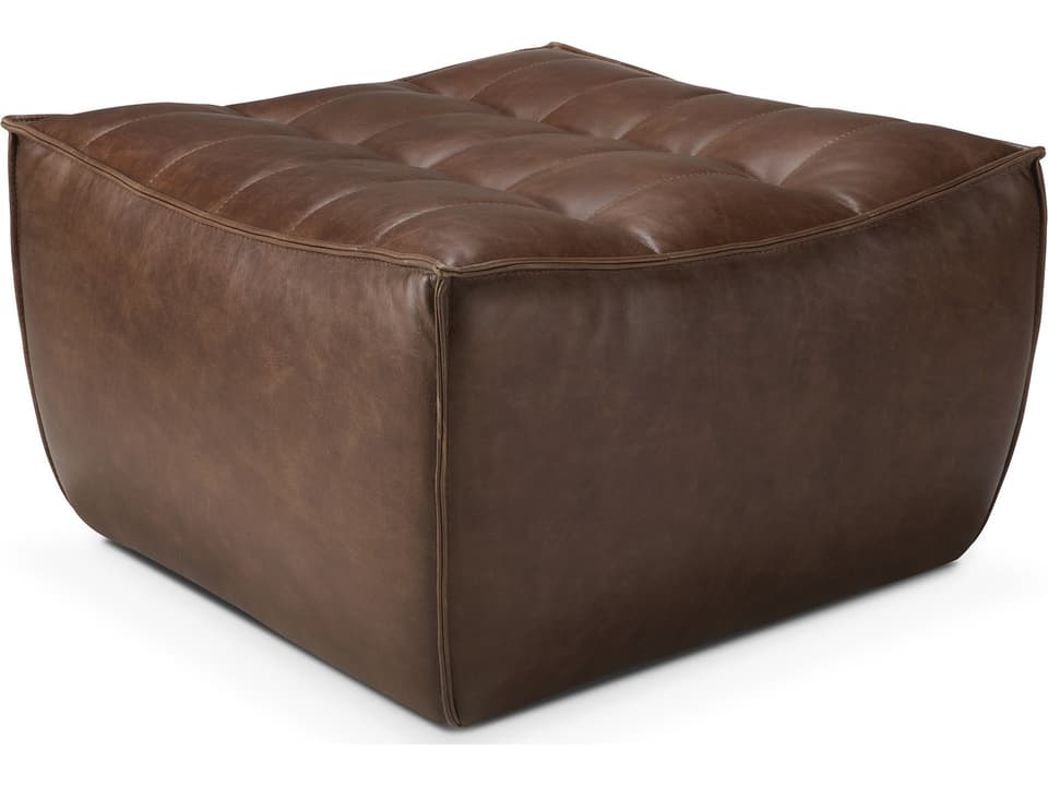 N701 Footstool Chestnut Leather