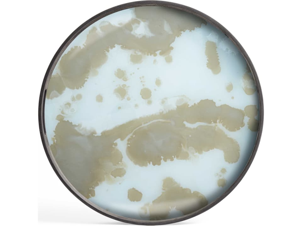 Organic Mist Gold Glass Tray