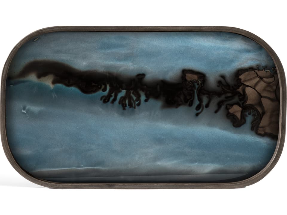 Organic Valet Tray Glass Slate Rectangular L