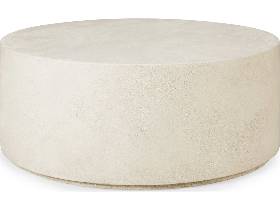 Elements Round Microcement Coffee Table in Off White