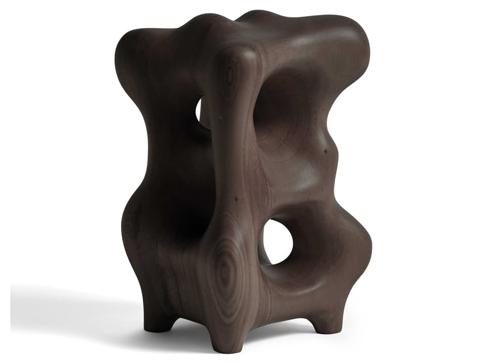 Organic Mahogany Dark Brown Sculpture