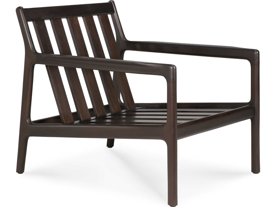 Jack Accent Chair in solid mahogany with a rich dark brown varnish finish.