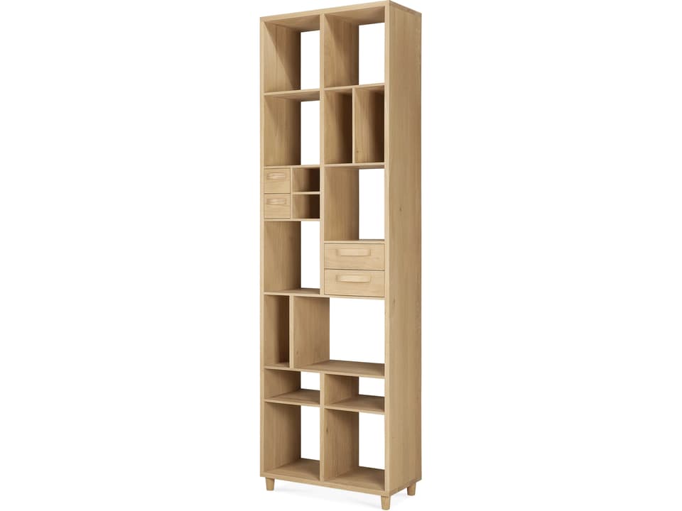 Pirouette Oak Rack Tall Display Bookcase