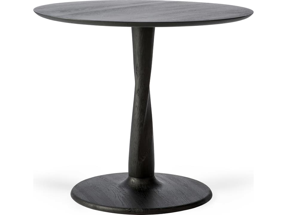 Torsion Dining Table Black Oak Round
