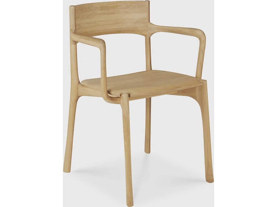 Pi Oak Dining Chair with Armrests Modern