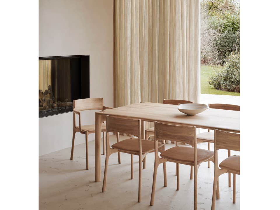 Pi Oak Wood Dining Room Set