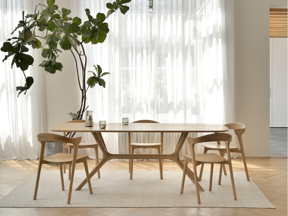 X Oak Wood Dining Room Set