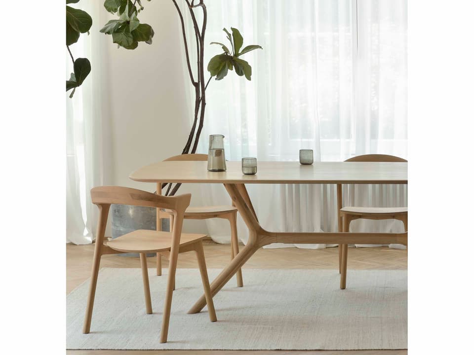 X Oak Wood Dining Room Set