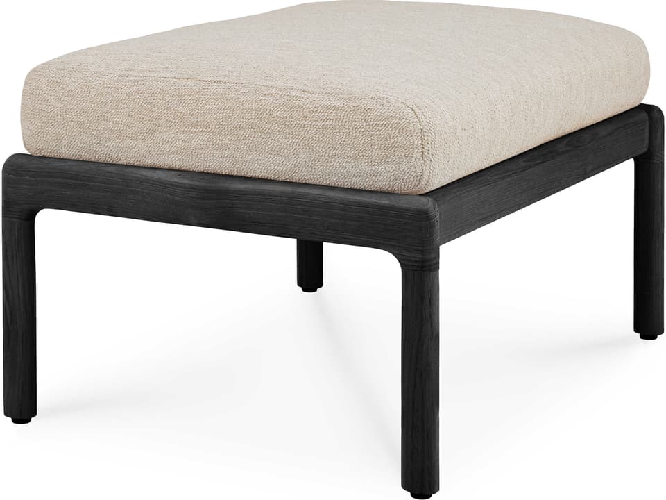 Jack Teak Black Outdoor Footstool