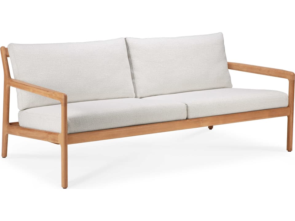 Jack Teak 2-Seater Sofa with Off White Cushions