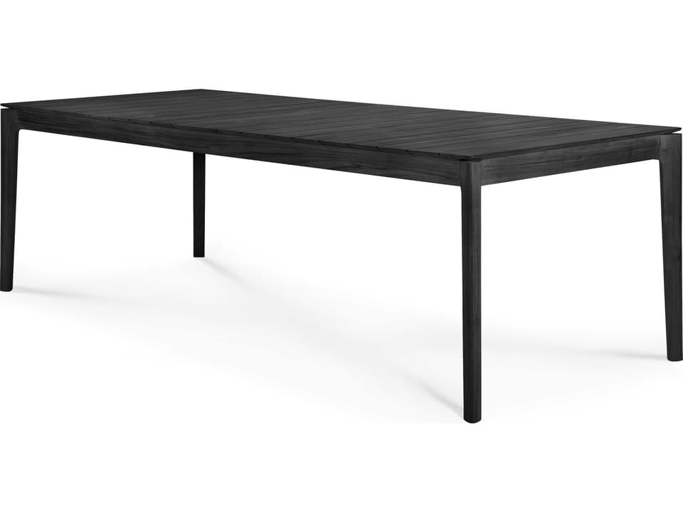 Bok 118-Inch Rectangle Teak Dining Table in Black