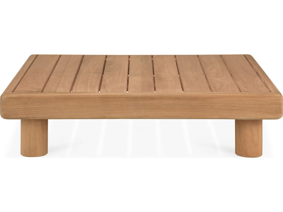 Monocle 33-Inch Square Solid Teak Coffee Table in Natural