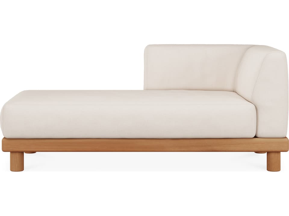 Monocle 3-Piece Left Modular Sofa in Natural Teak