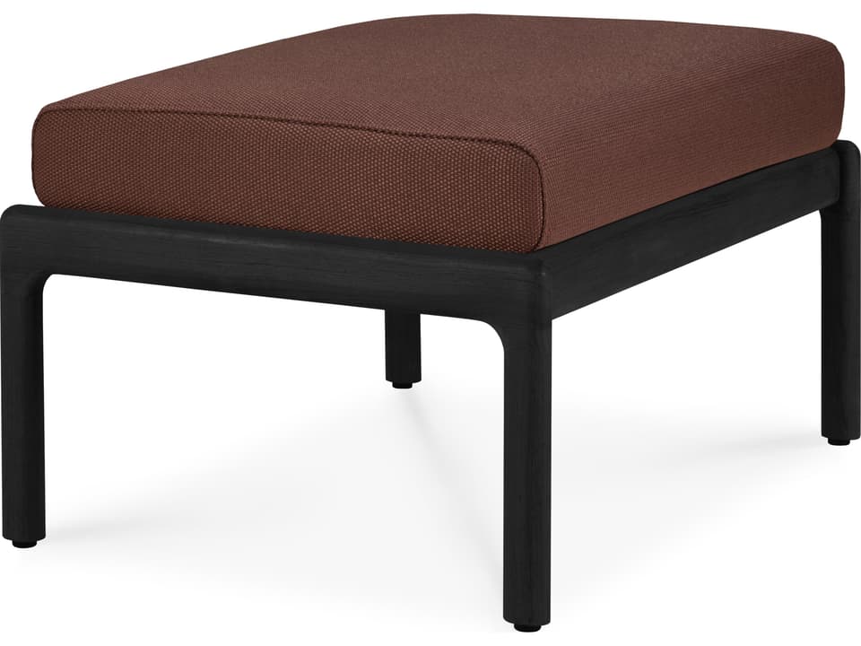 Jack Teak Outdoor Ottoman with Quick-Dry Cushion
