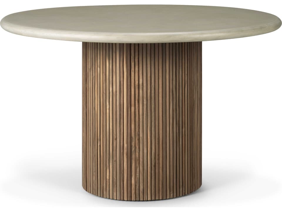 Roller Max 49.5-Inch Round Concrete and Reclaimed Teak Table