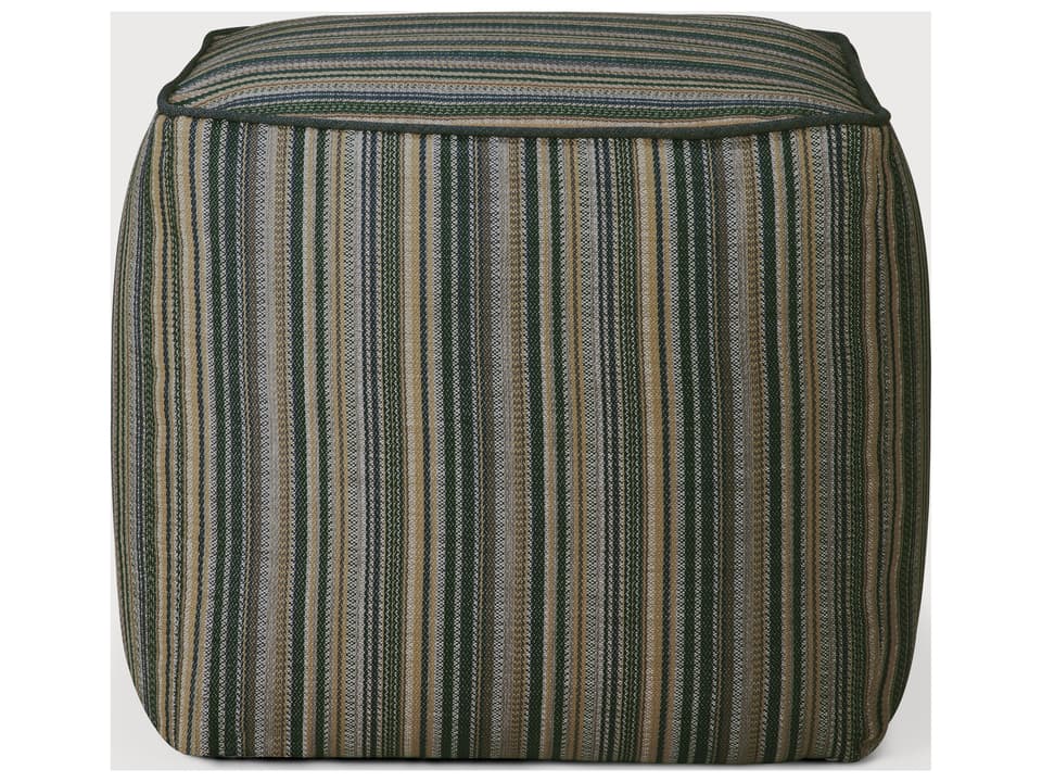 Zahara Blue Stripe Outdoor Pouf