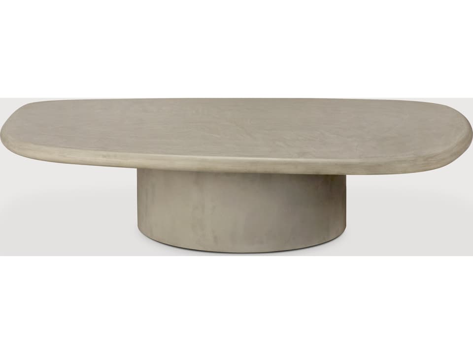 Elements 53 Inch x 38 Inch Pebble Microcement Coffee Table
