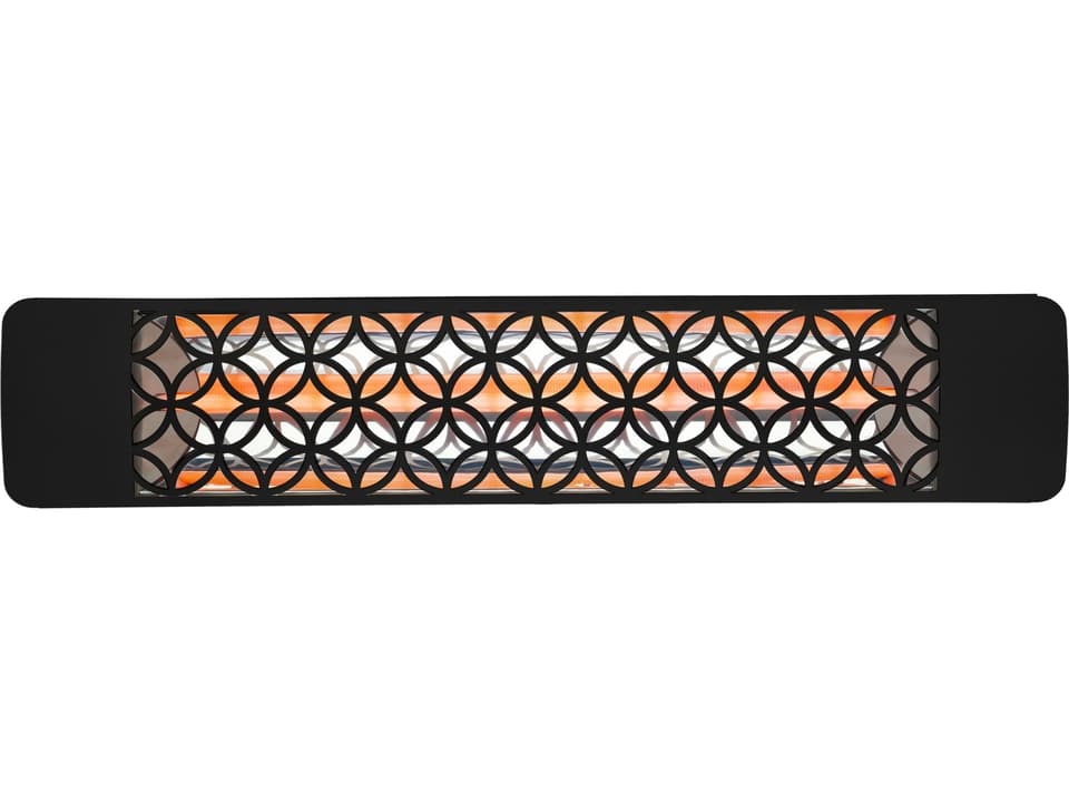 1500 Watt Plug-In Electric Infrared Outdoor Heater Clover Decor Plate Black