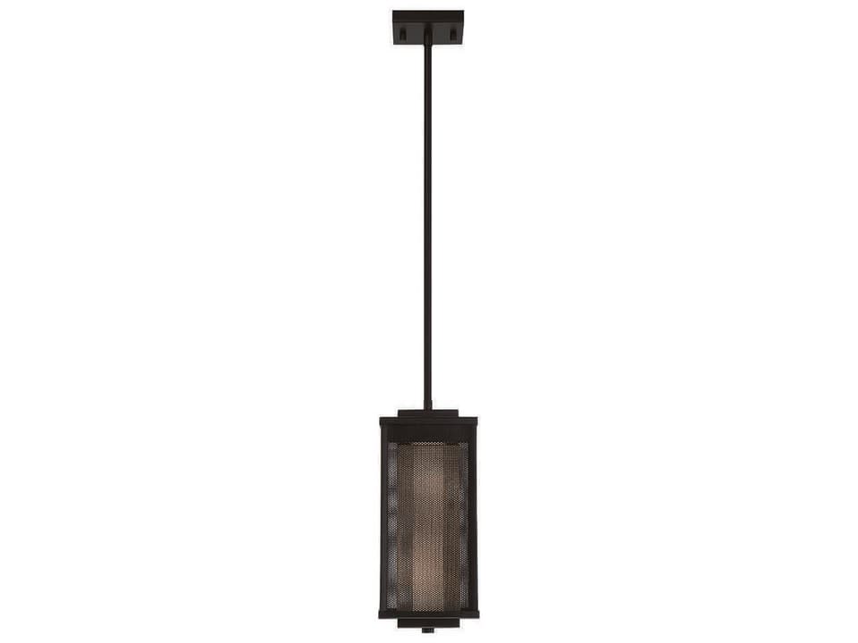 Brama Square Outdoor LED Pendant in Black and Gold
