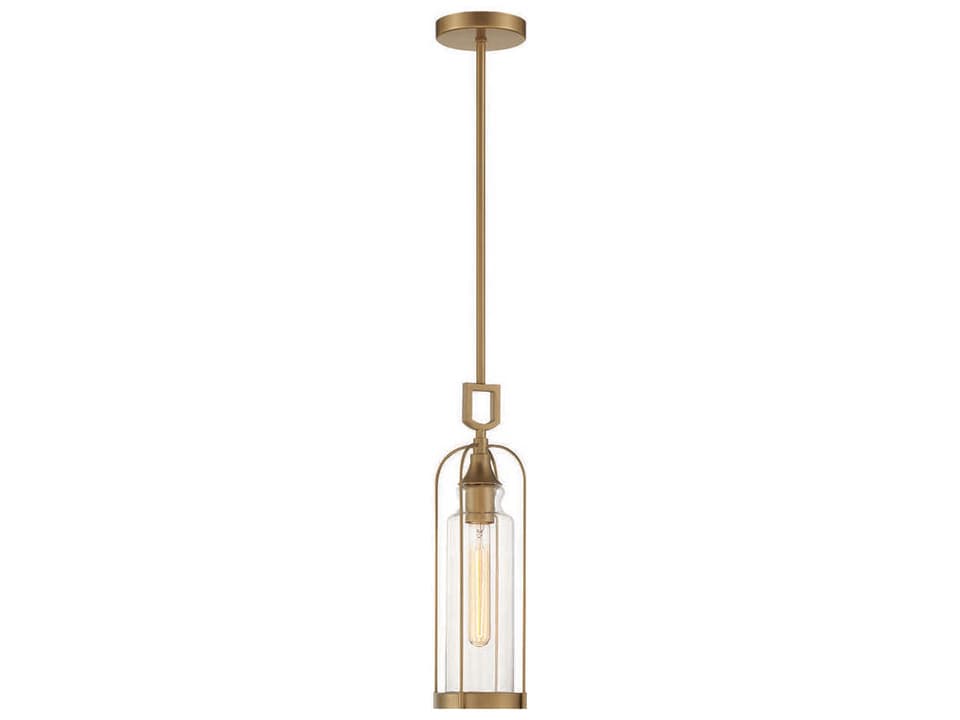Yasmin 1-Light Outdoor Pendant Light in Aged Gold