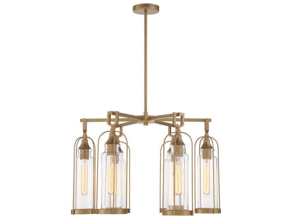 Yasmin 6-Light Outdoor Chandelier in Aged Gold Finish
