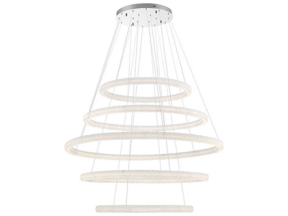 Sassi 5-Tier Chrome Crystal LED Linear Chandelier